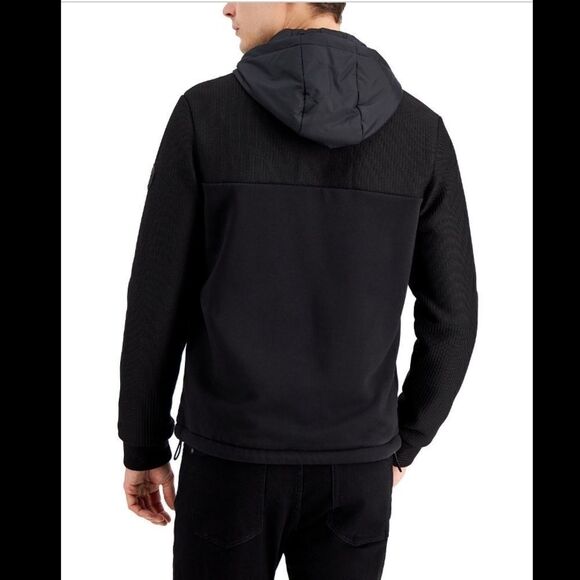 💲298 Michael Kors Men’s Mixed- Media Full Zip Medium Hoodie - Picture 2 of 8